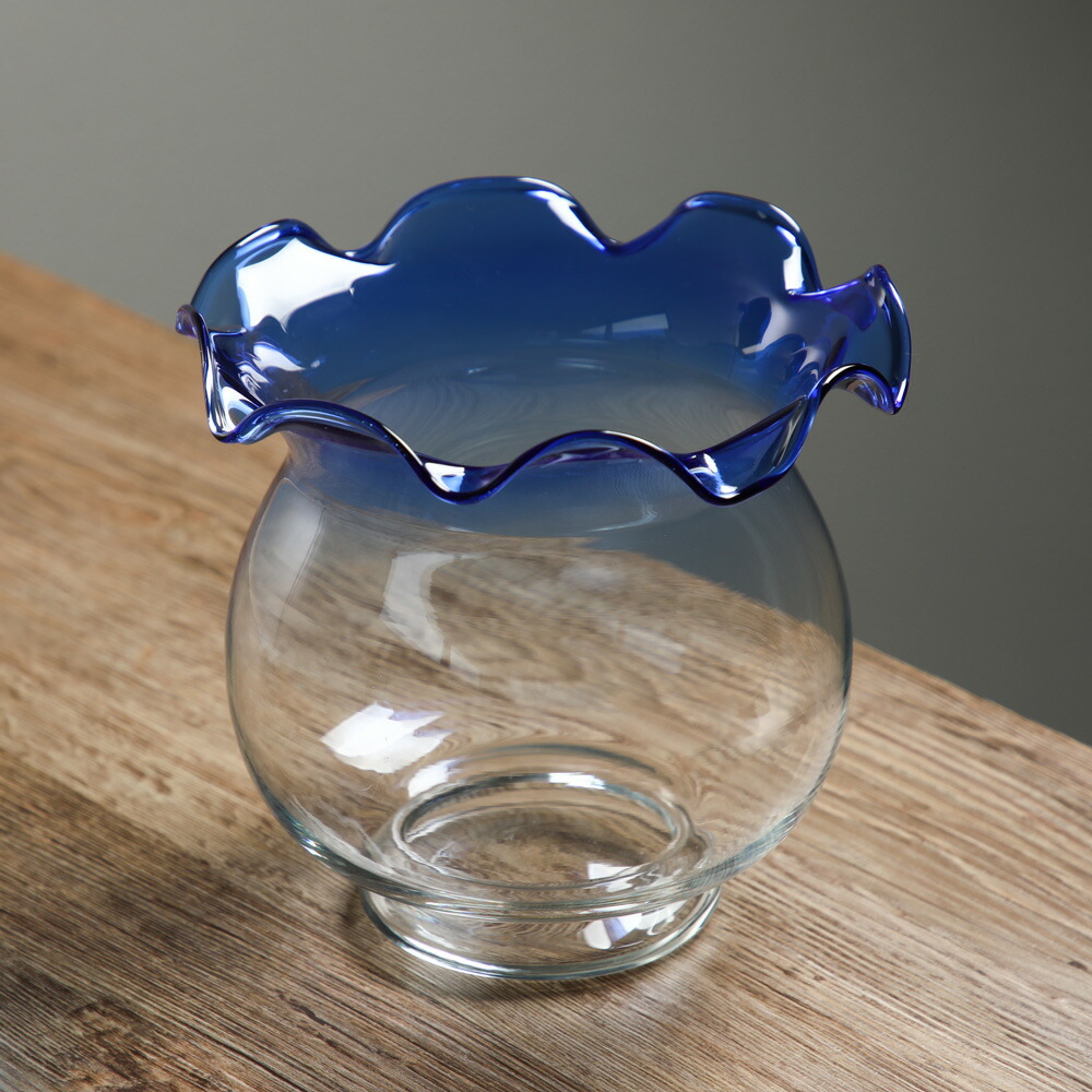 楽天市場】廣田硝子 金魚鉢 青 きんぎょ鉢 水槽 アクアリウム 昭和