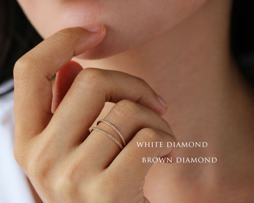 楽天市場】K18 K10 PT フルエタニティ リング 天然 ブラウン