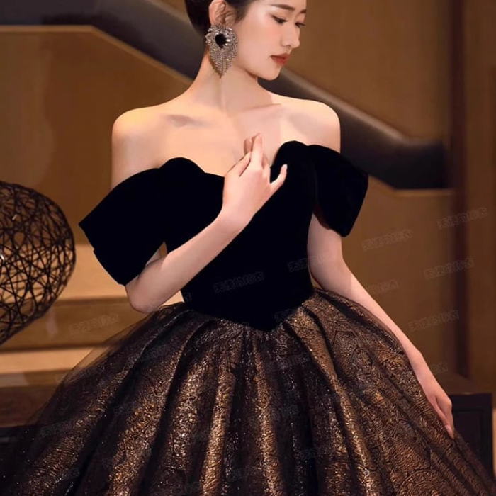 楽天市場】ANGEL カラードレス 新作 オフショルダー ラメ チュール