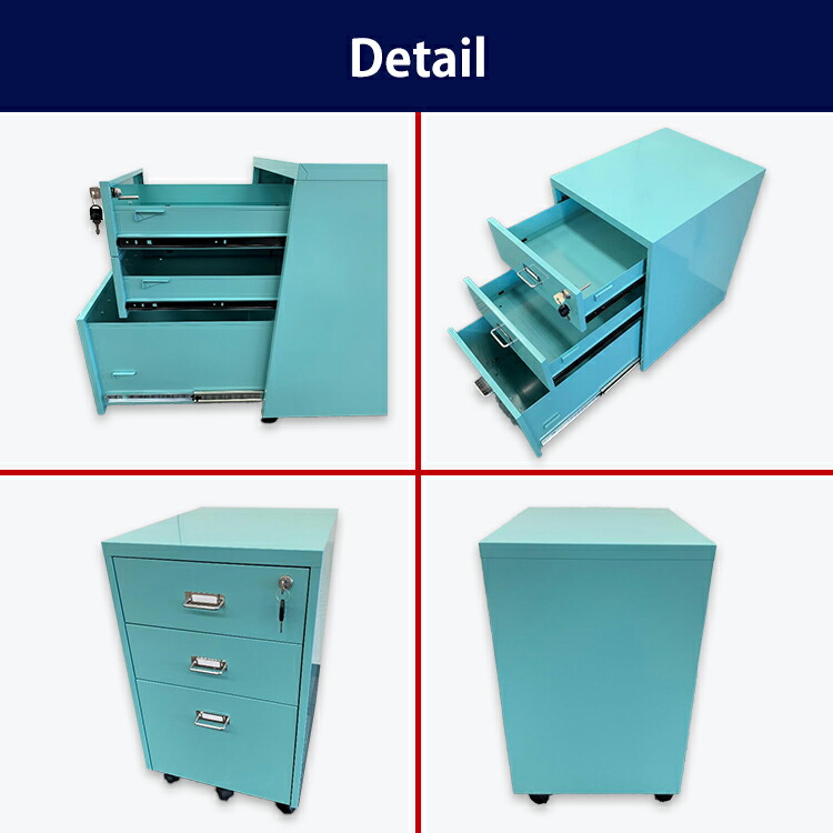 楽天市場】デスクワゴン サイドワゴン デスクキャビネット スチール 3