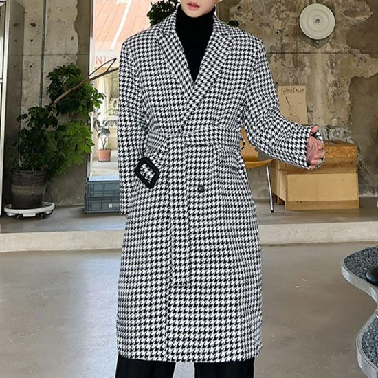 楽天市場】チェックコート メンズ モード系 ロングコート メンズ V系