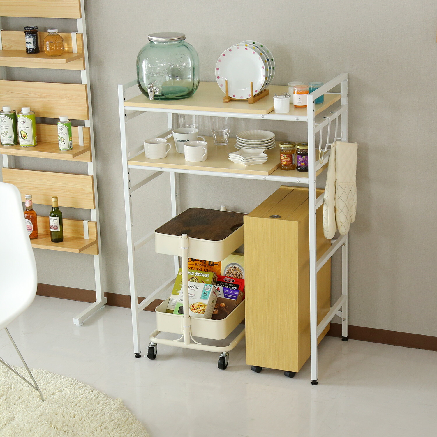 楽天市場】【クーポン15%off 3/8 00時〜24時】 ゴミ箱上ラック レンジ