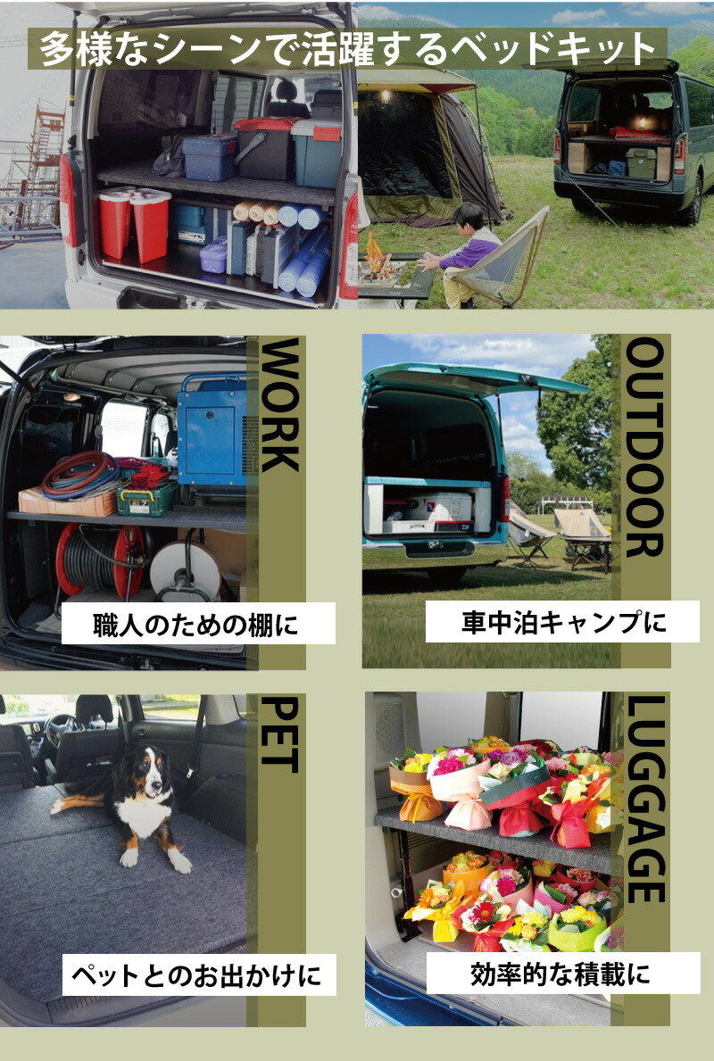 楽天市場】エブリイバン ベッドキット 荷室棚 DA17V フルサイズ レザー