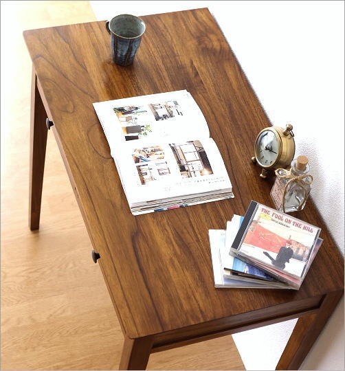 楽天市場】チーク デスク 机 無垢材 天然木 木製 シンプル コンパクト