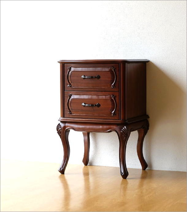 楽天市場】チェスト マホガニー 2段 無垢材 アンティーク 猫脚 猫足