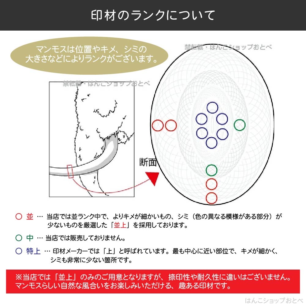 楽天市場】認印 マンモス 並上 印鑑ケース付 認め印 13.5mm 13.5ミリ