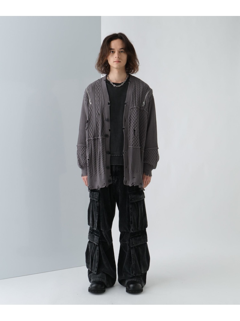 楽天市場】BIGダメージZIPカーディガン HARE ハレ トップス ニット