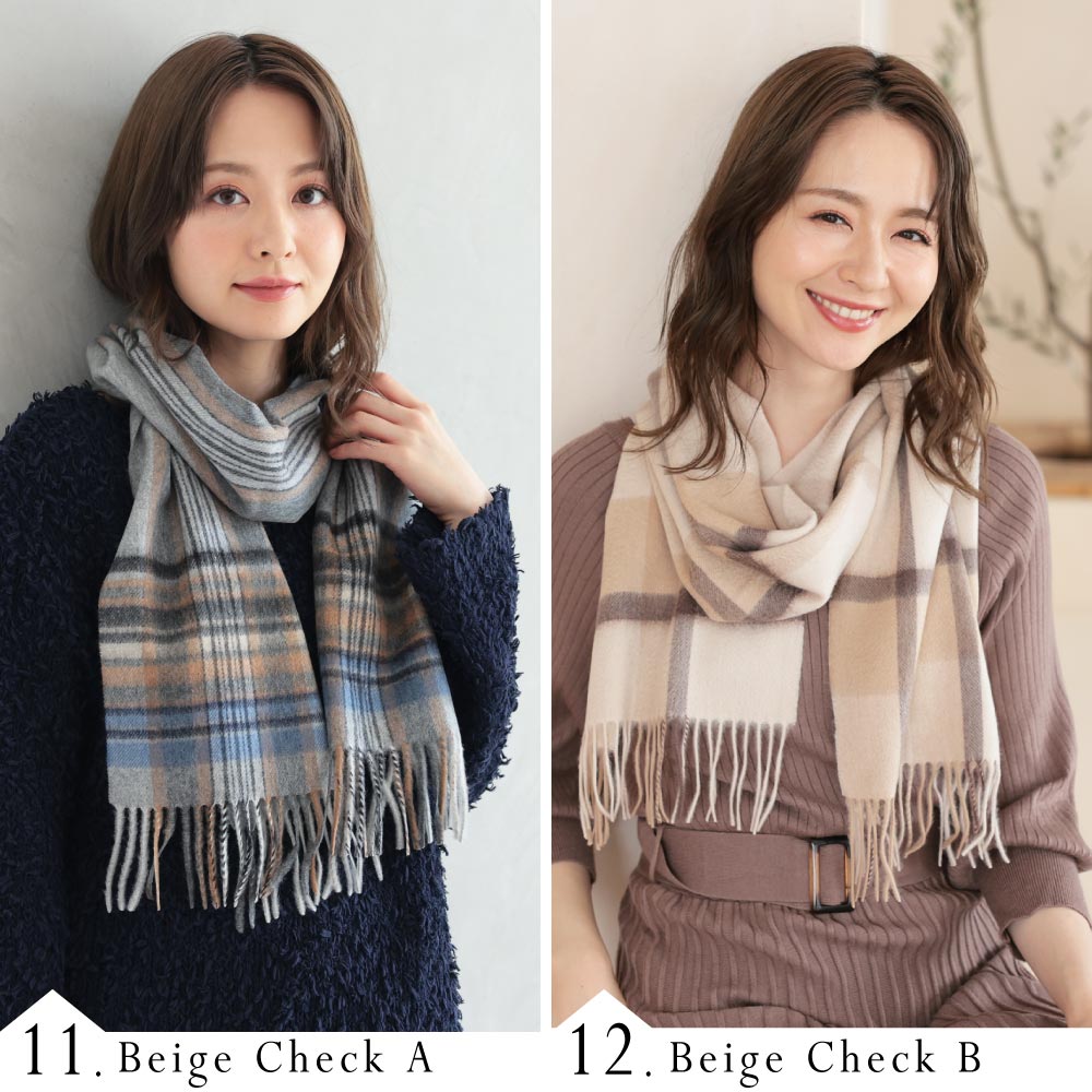 楽天市場】カシミヤ100%マフラー レディース チェック柄 レディース20