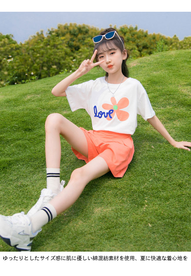 楽天市場】女児 Tシャツ 夏 ショートパンツ 上下セット 女の子 ハーフ