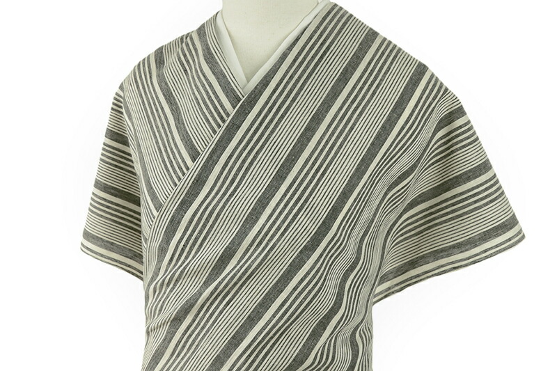 楽天市場】近江ちぢみ 夏物 綿麻 白地 縞 未仕立て 反物 手もみ 綿