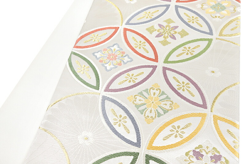 楽天市場】袋帯 銀 唐織 白寿苑 美しいキモノ掲載 七宝繋ぎ 花菱