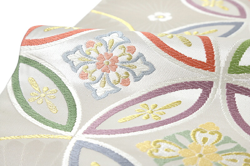 楽天市場】袋帯 銀 唐織 白寿苑 美しいキモノ掲載 七宝繋ぎ 花菱