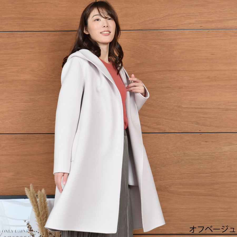 楽天市場】【 30％OFFクーポン】フード付きコート レディース カシミヤ
