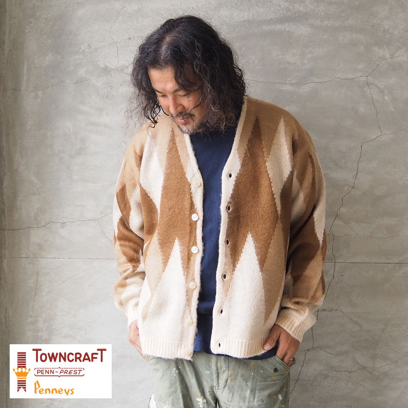 楽天市場】TOWNCRAFT タウンクラフト カーディガン SHAGGY JACQUARD