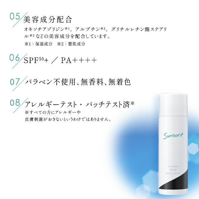 楽天市場】【楽天スーパーセール】サンソリット U・Vlockスプレー 90g