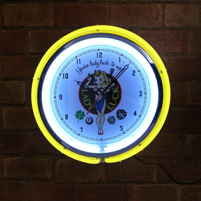 楽天市場】【時計】ネオンクロック □ 壁掛け おしゃれ ネオン管 看板