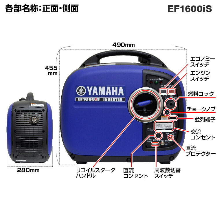 楽天市場】発電機 小型 家庭用 ヤマハ インバーター EF1600iS 2年保証