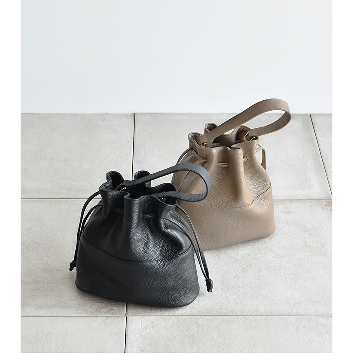 楽天市場】本革 2WAY 巾着 バッグ レディース ショルダーバッグ 斜め