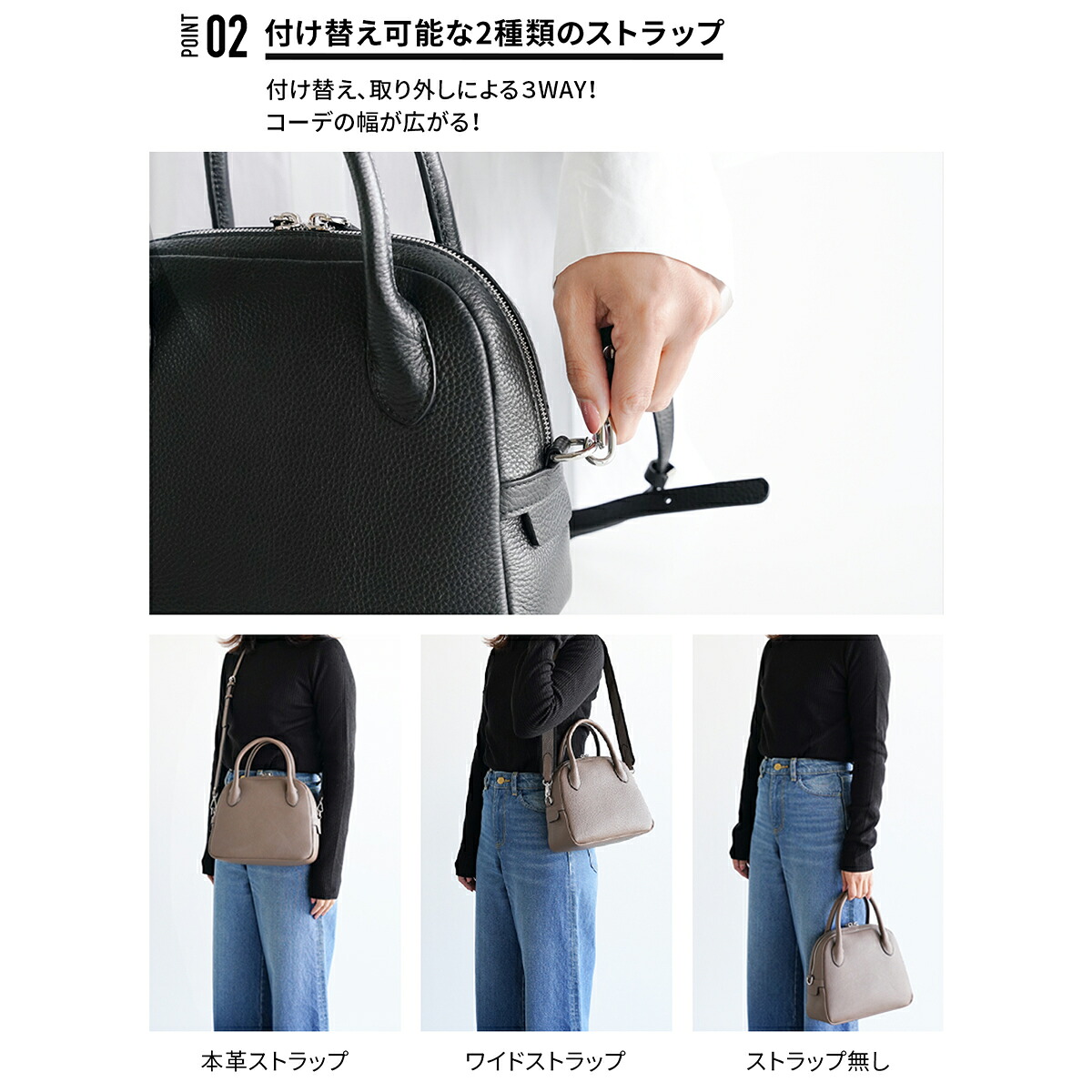 楽天市場】本革 3WAYバッグ ショルダーバッグ レザー レディース