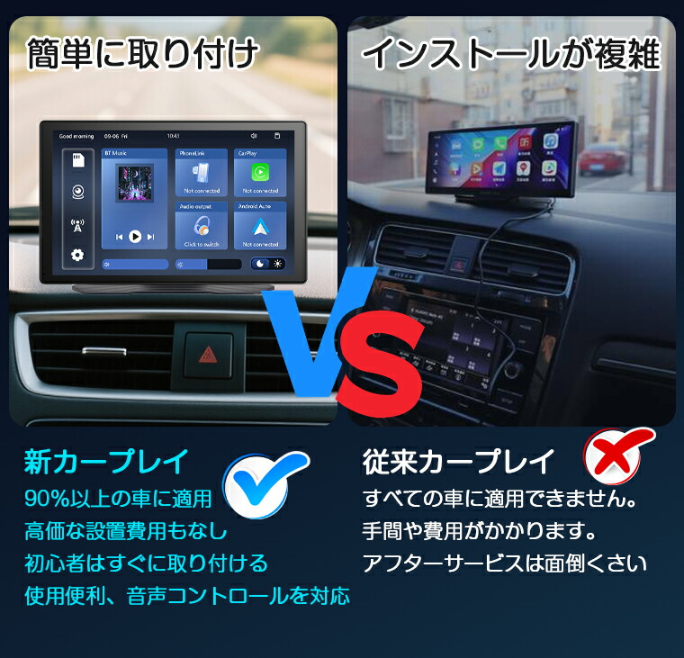 楽天市場】ディスプレイオーディオ apple carplay ポータブル 7インチ