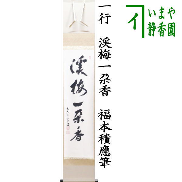 楽天市場】【茶器/茶道具 掛軸（掛け軸）】 一行 渓梅一朶香 福本積應