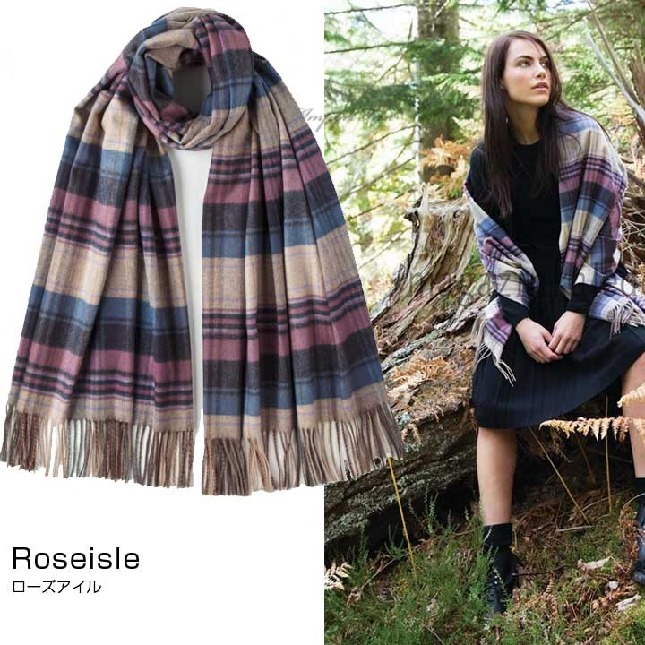 楽天市場】ジョンストンズ カシミヤ100% 大判 ストール チェック 無地