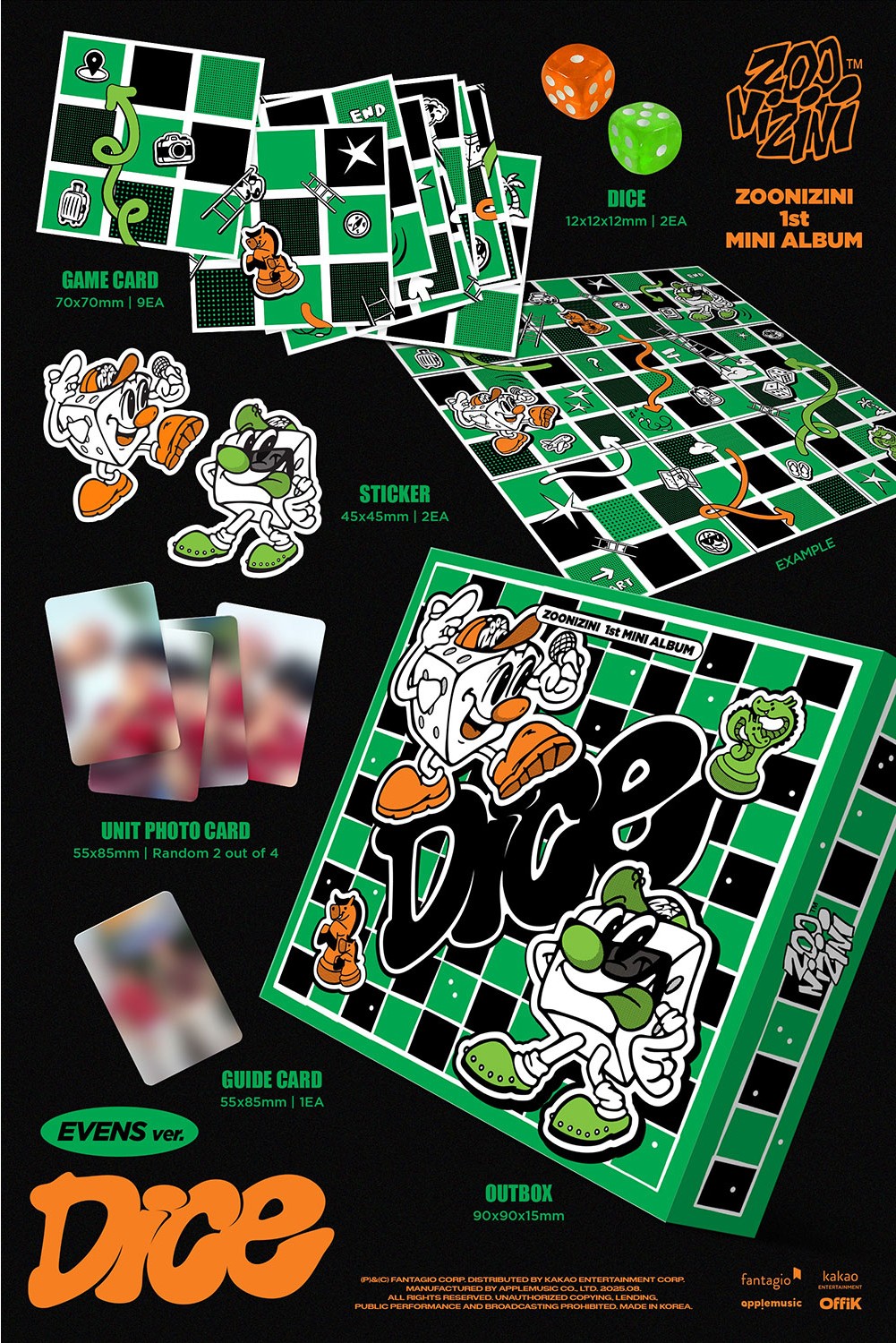 楽天市場】ZOONIZINI (ASTRO) - 1ST MINI ALBUM 「DICE」 (EVENS ver