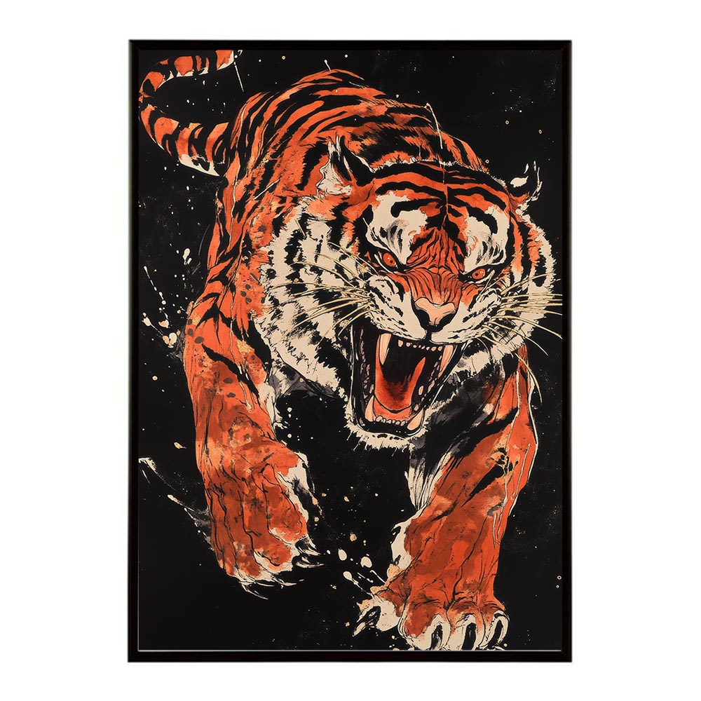 楽天市場】トラ 虎 絵画 掛け軸風 浮世絵 画家 日本 和風 絵 アート