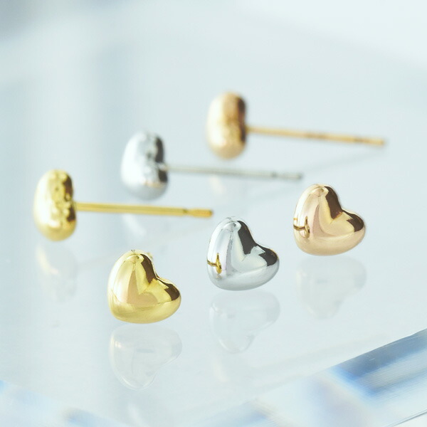 楽天市場】ハート ピアス K18イエローゴールド 地金ピアス 【SS】【S