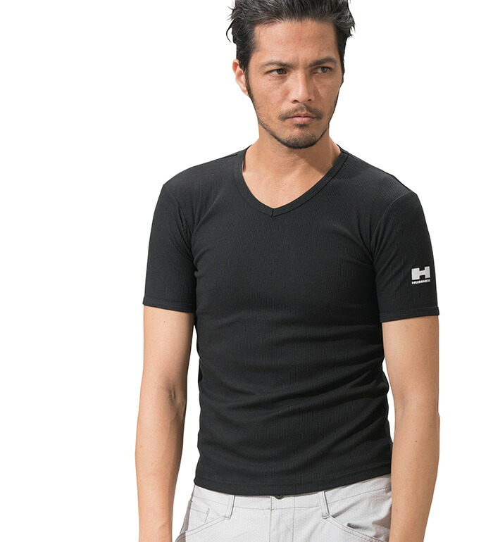楽天市場】HUMMER ハマー 9043-15 Vネック半袖リブTシャツ 2枚組
