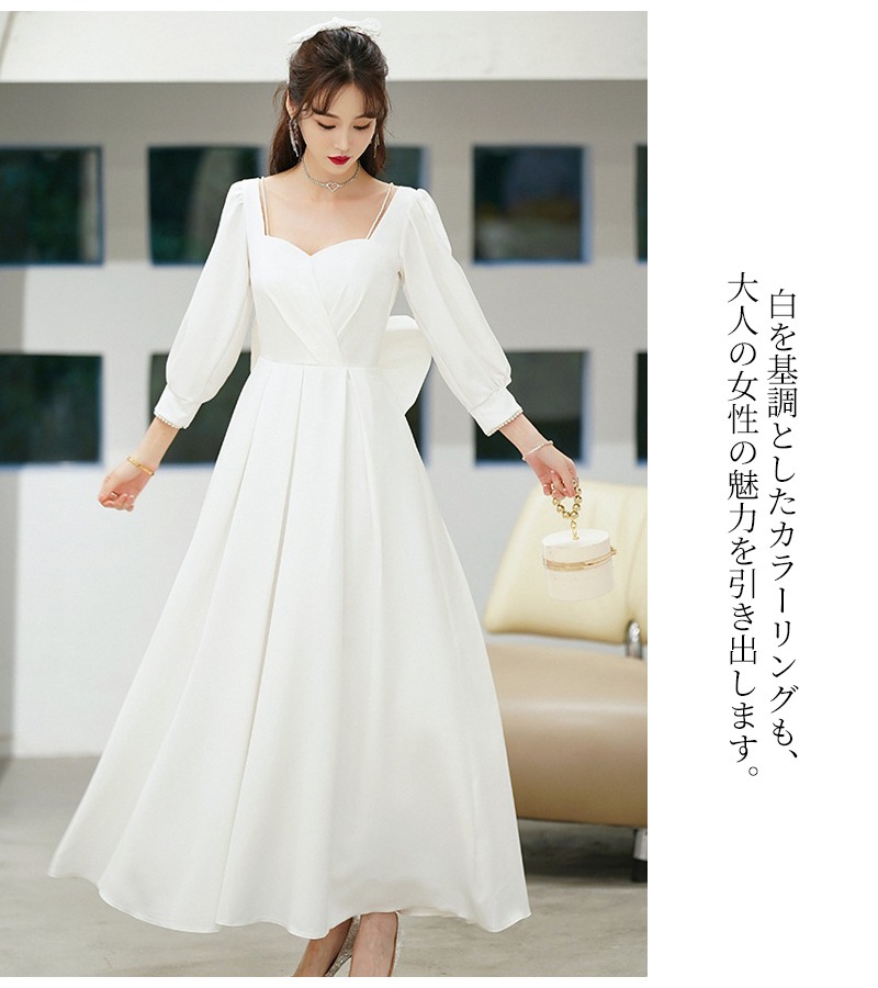 楽天市場】パーティードレス 白ワンピース ドレス きれいめ レディース