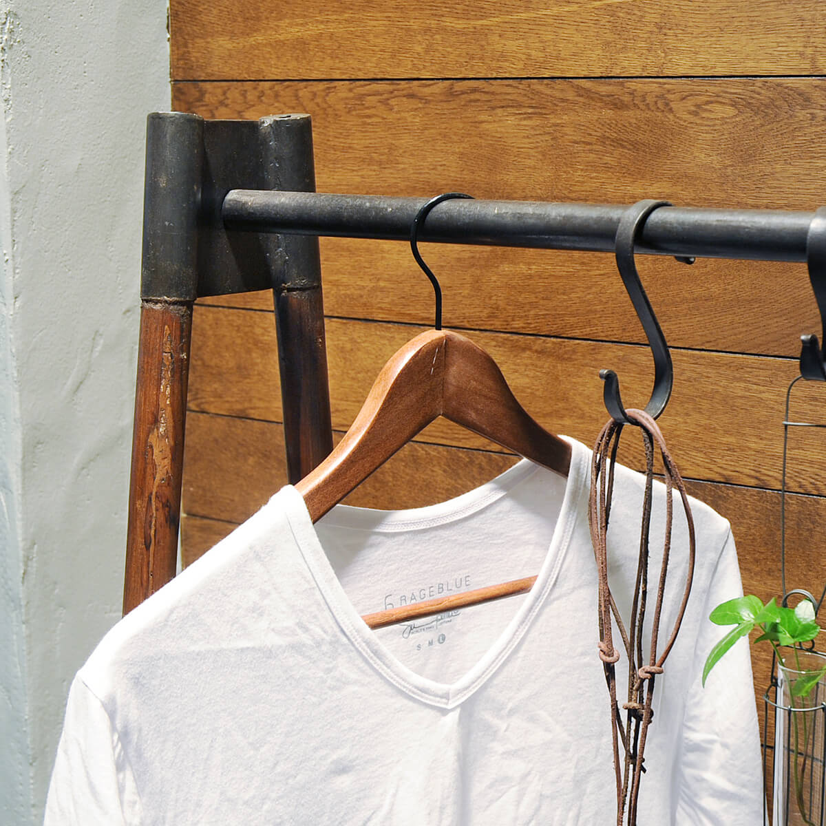 楽天市場】【インダストリアル 家具 ハンガーラック アイアン ウッド