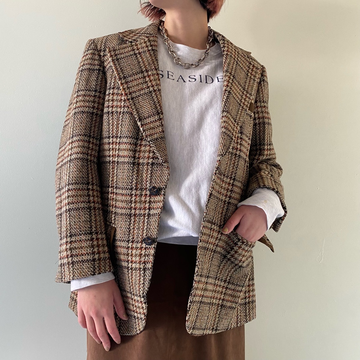 楽天市場】古着 Lytton's チェック柄 ウールテーラードジャケット