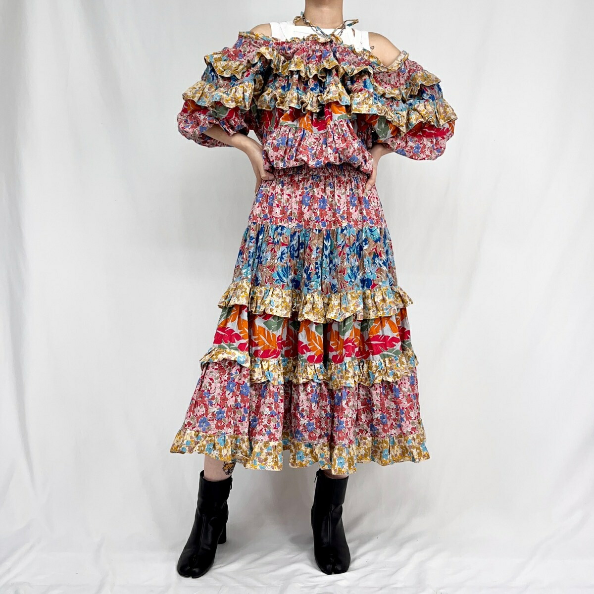 楽天市場】古着 80'S ダイアンフレイス Diane Freis 花柄 フリル