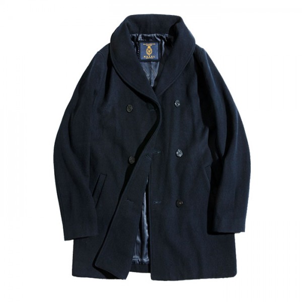 MONTEDORO モンテドーロ ネイビー イタリア製 ウール Pコート N49