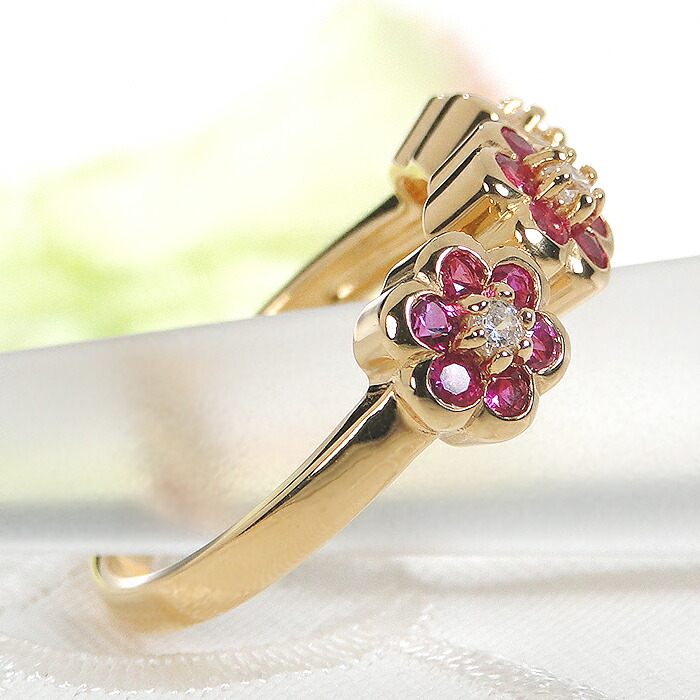 楽天市場】指輪 レディース K18YG イエローゴールド フラワーモチーフ