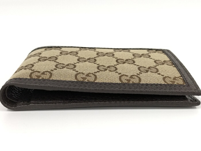 楽天市場】【中古】GUCCI 二つ折り財布 GGキャンバス ベージュ ダーク
