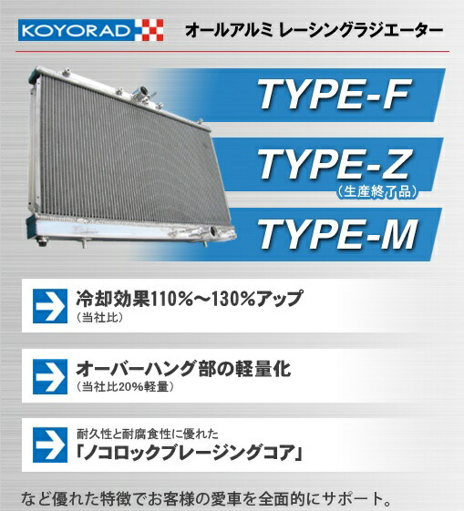 楽天市場】KOYORAD 【コーヨー ラド】 レーシングラジエターTYPE-M
