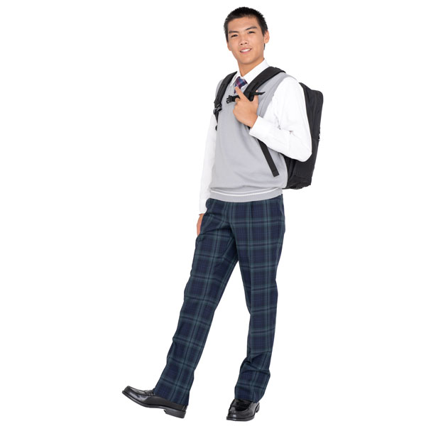 楽天市場】冬制服スラックス【濃紺×グリーンチェック】ウエスト61・64