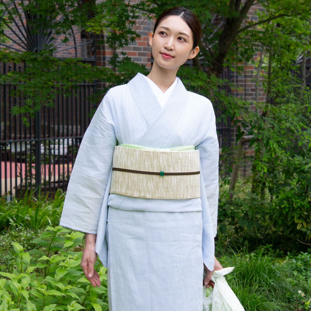 楽天市場】【CHIKUMO-千雲-】洗える夏きもの 麻楊柳/水色 近江ちぢみ