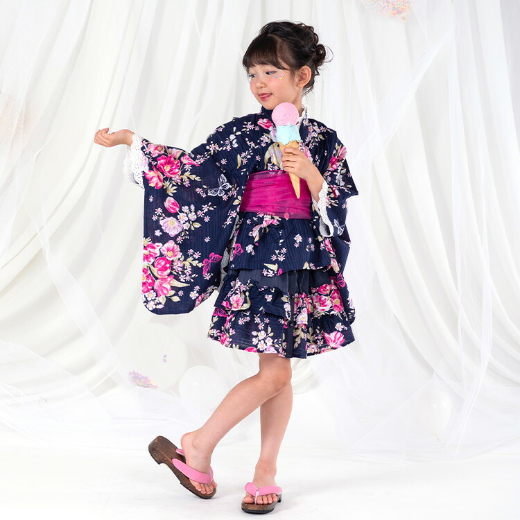 楽天市場】子供用浴衣 ドレス ワンピースタイプ 3点セット 女の子 100
