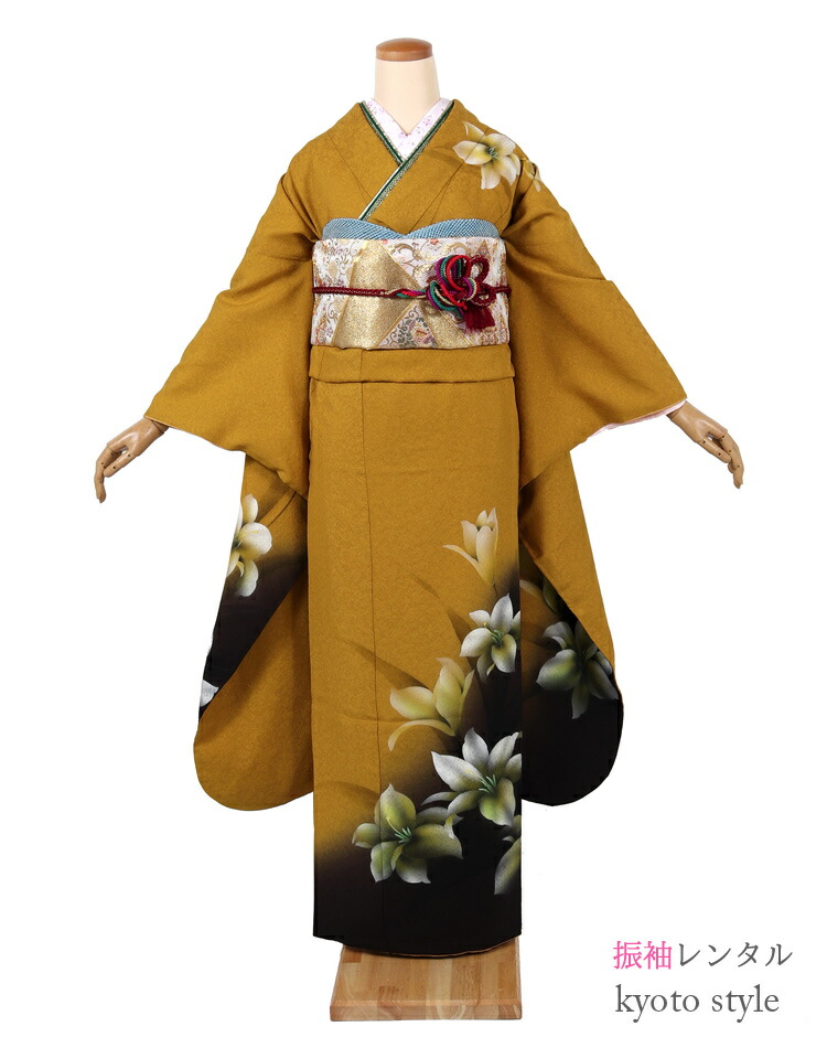 楽天市場】振袖 レンタル 成人式 カラシ マスタード レディース セット