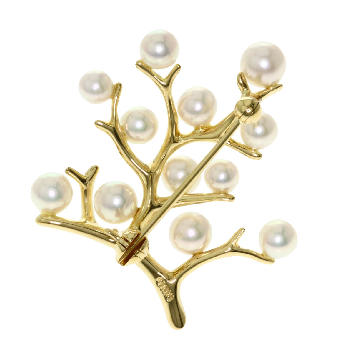 楽天市場】ミキモト アコヤパール 幸福の木 真珠 ブローチ K18イエロー