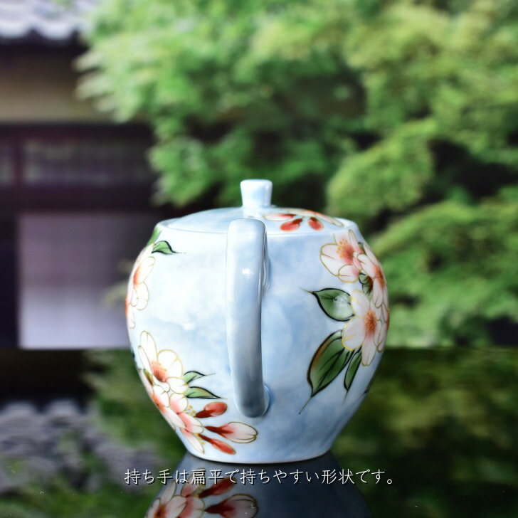 楽天市場】京焼 清水焼 陶あん 色絵付け ティーポット(水色地×桜) : 京