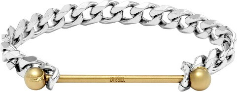 楽天市場】DIESEL ディーゼルロゴ刻印ゴールドバトンバー喜平チェーン