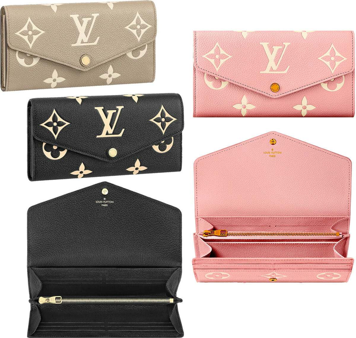 Louis Vuitton 二つ折り財布 ベージュ/ピンク