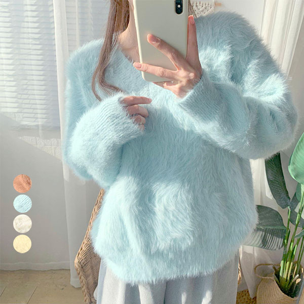 楽天市場】ファーニット ファー ニット セーター レディース モコモコ