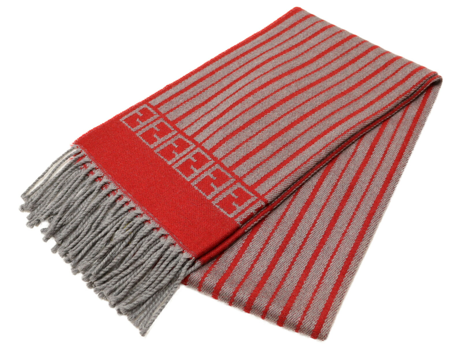 楽天市場】FENDI フェンディ FF柄ストライプマフラー ウール100