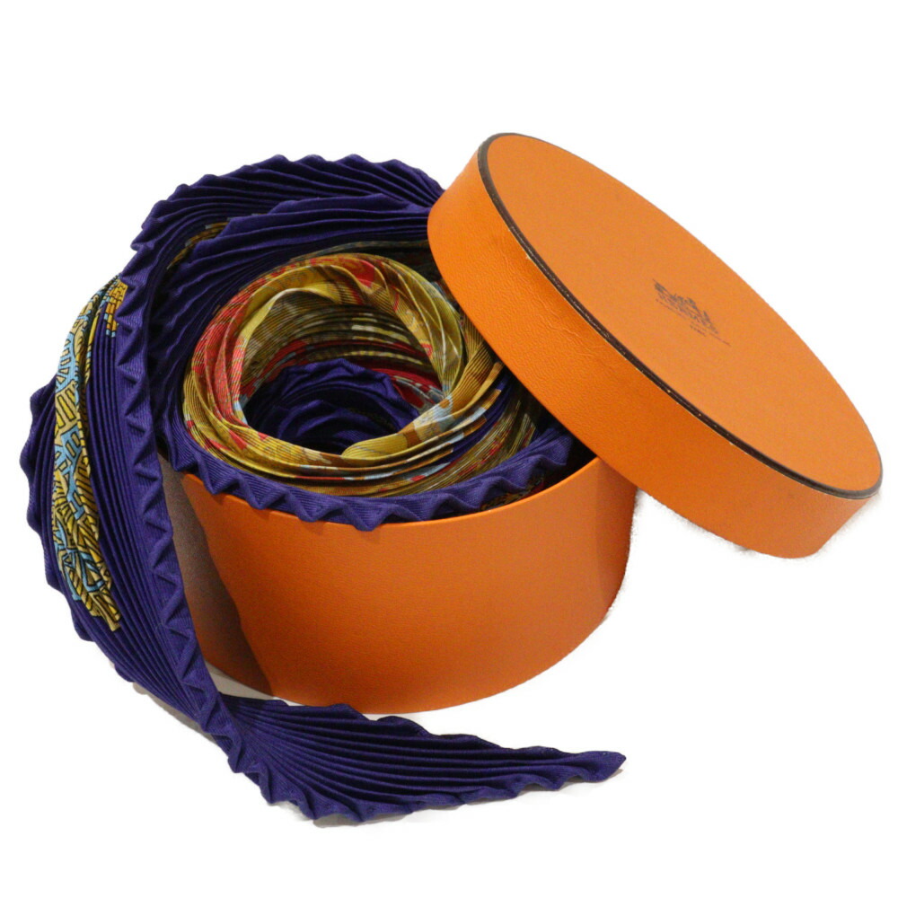 楽天市場】【箱あり】HERMES エルメス プリーツカレ スカーフ ネイビー