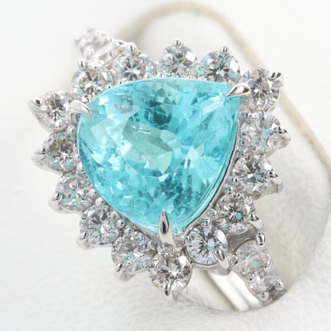 楽天市場】PT900 パライバトルマリン・ダイヤモンド付リング PR1.92ct